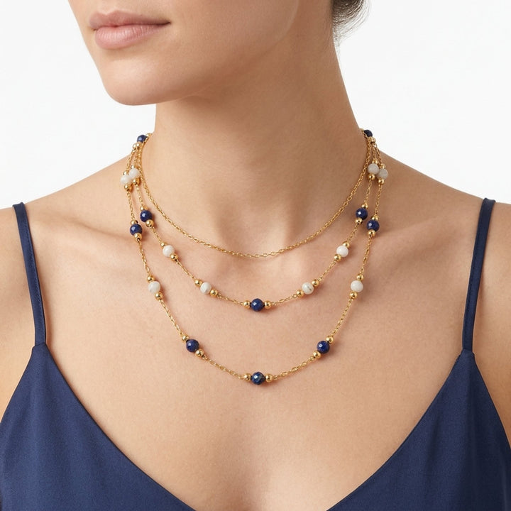 Andrea™ | Layered Beaded Chain Necklace