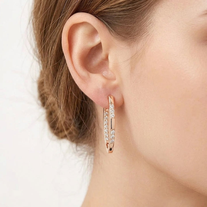 Parker™ | Sophisticated Hoop Earrings with Zirconia