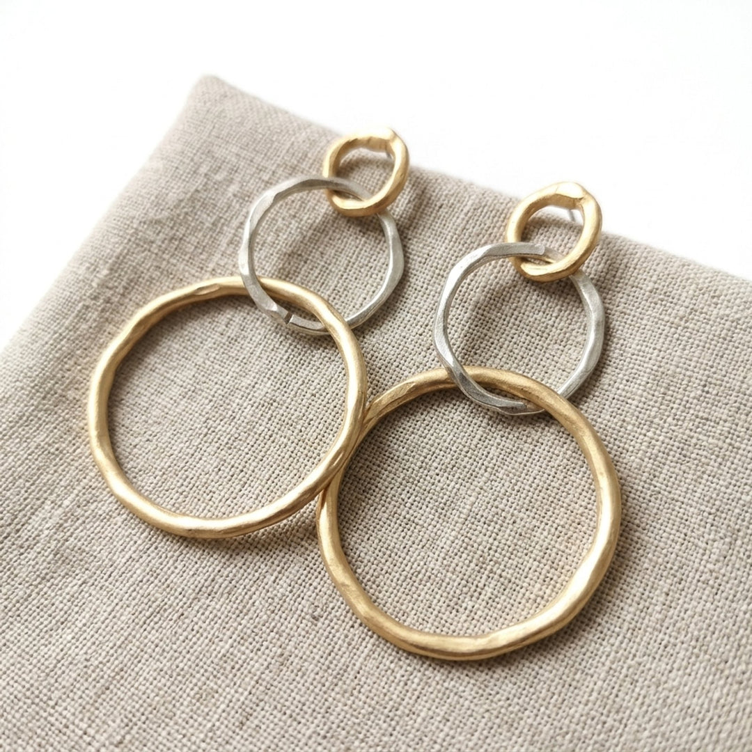 Emersyn™ | Vintage Gold and Silver Hoop Earrings