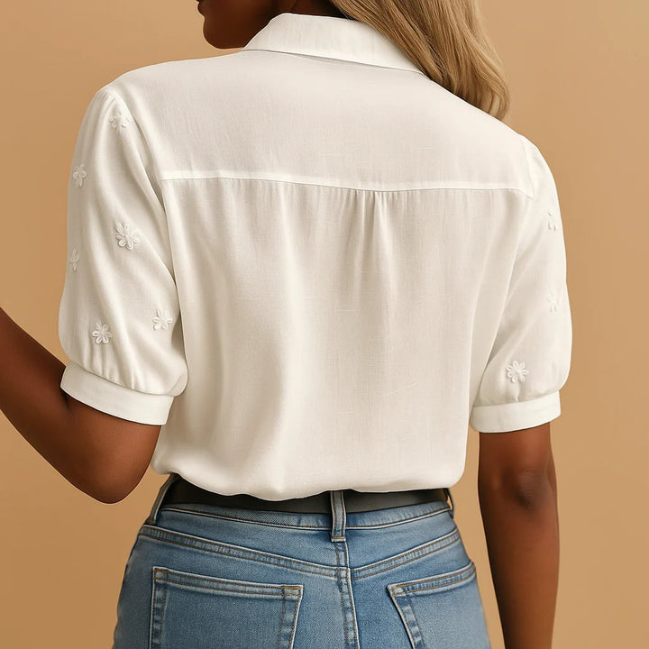 Sadie™ | Button Front Breathable Work Blouse