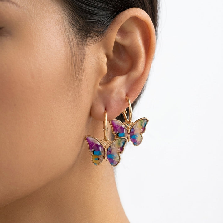 Valerie™ | Colorful Butterfly Hoop Earrings