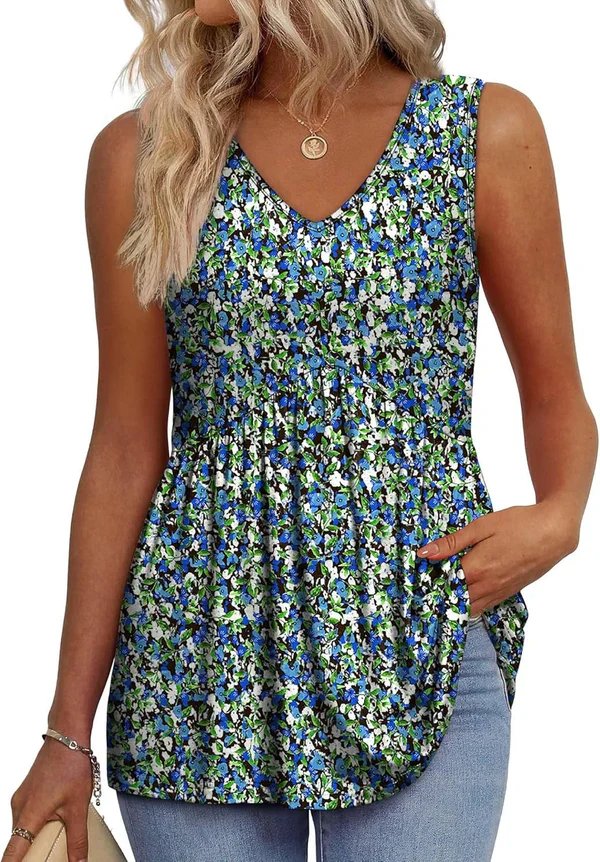 Bella™ | Breathable V-Neck Peplum Tank Top