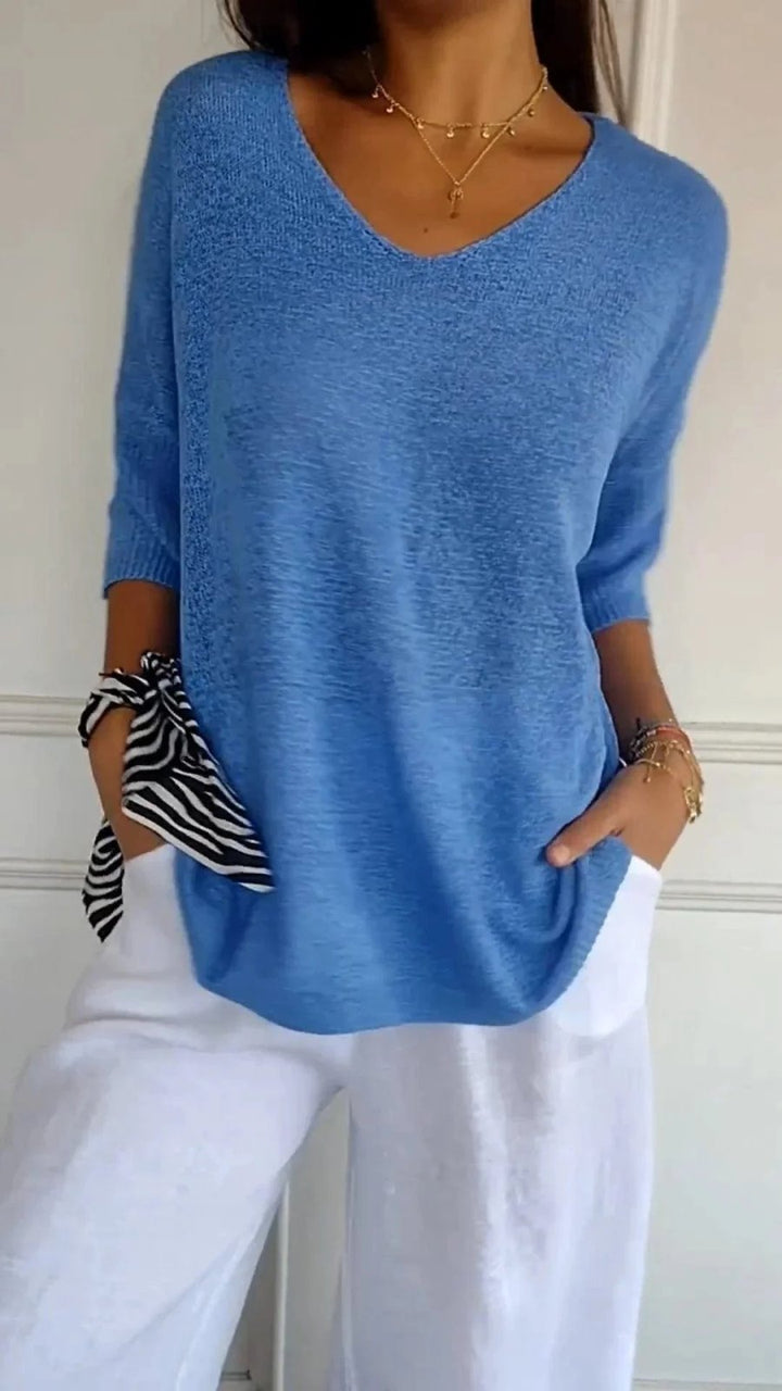 Sofia™ | V-Neck Knit Pullover Top
