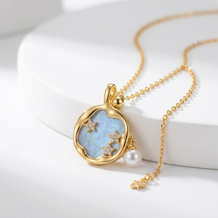Ximena™ | Moonstone Pendant Necklace with Pearl