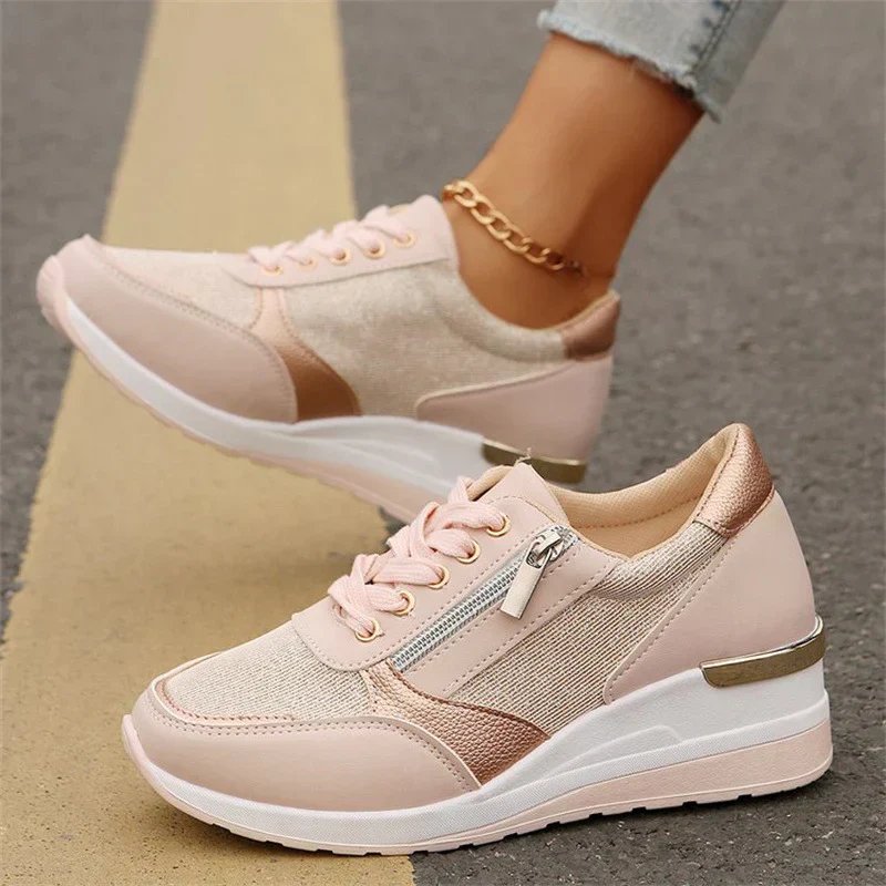 Ellie™ | Orthopedic Lace-Up Sneakers with Side Zip