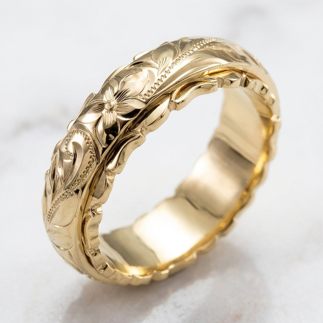 Sienna™ | Intricate Floral Engraved Ring