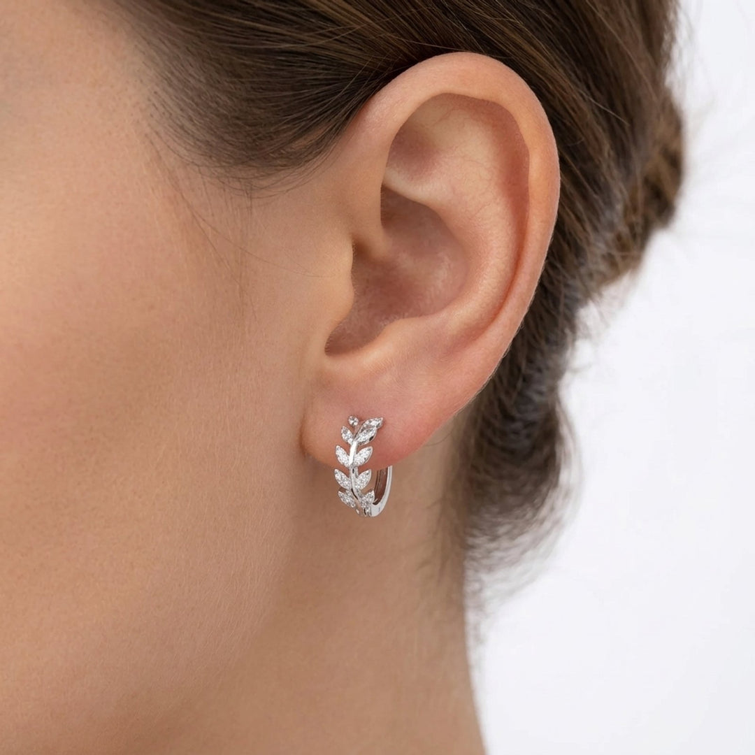 Kayla™ | Leaf-Shaped Hoop Earrings