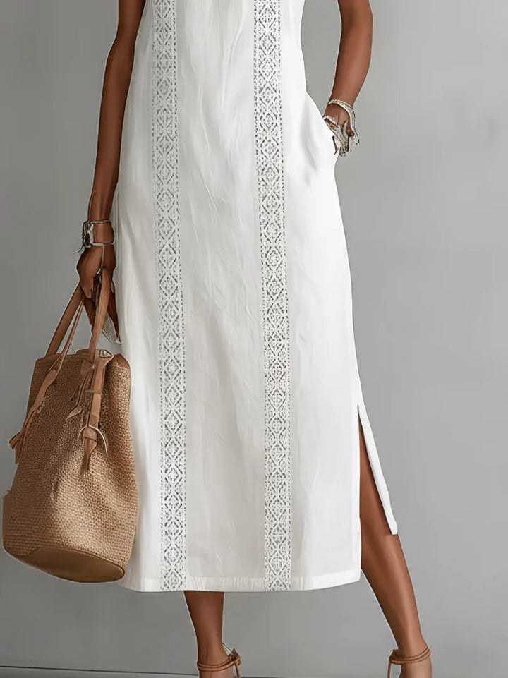 Alana™ | Flowy Midi Dress with High Neck