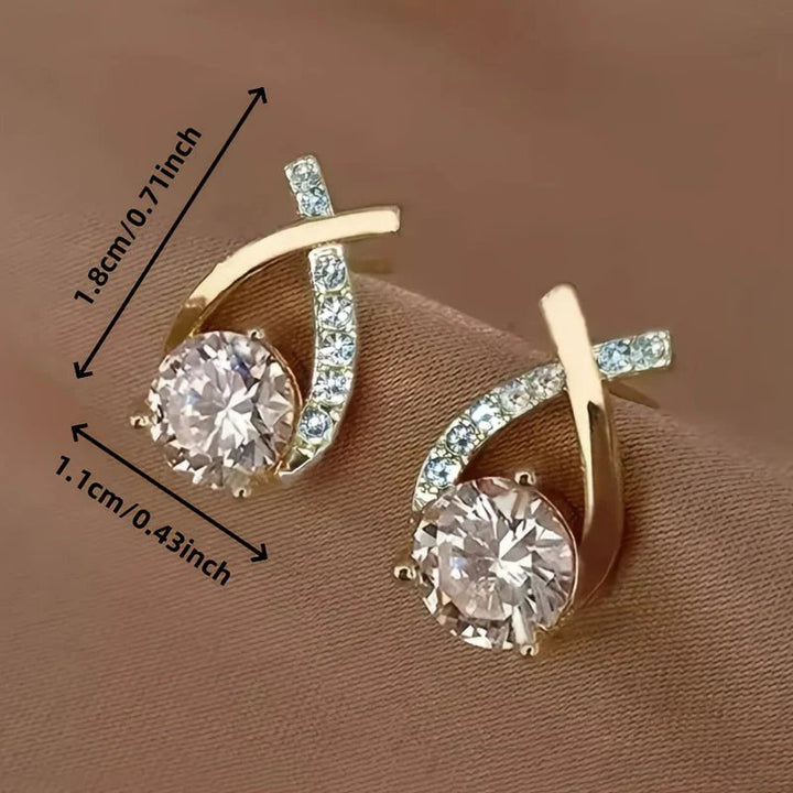 Khloe™ | Geometric Cross Design Stud Earrings
