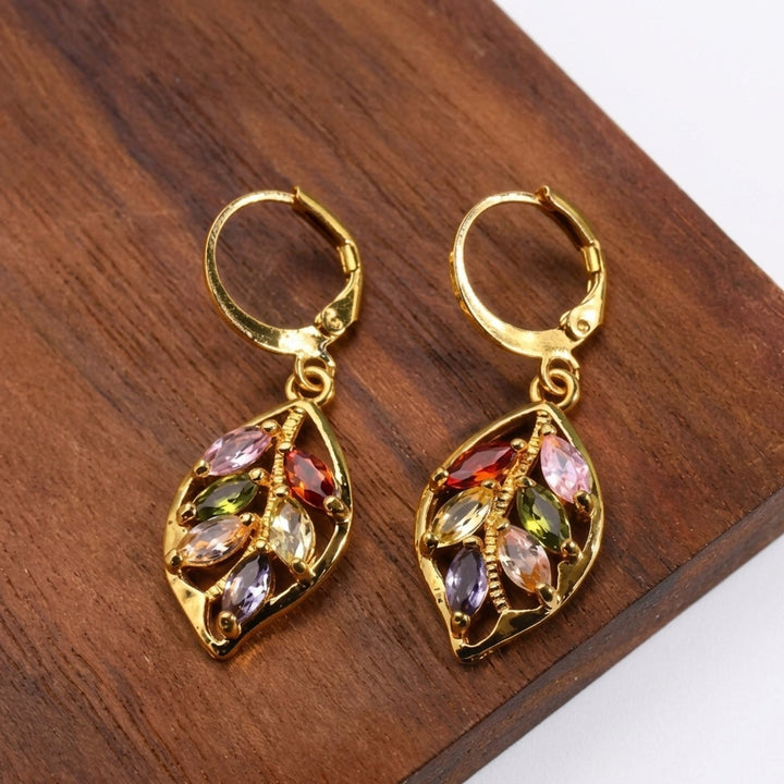 Ana™ | Vintage Multi-Stone Leaf Earrings