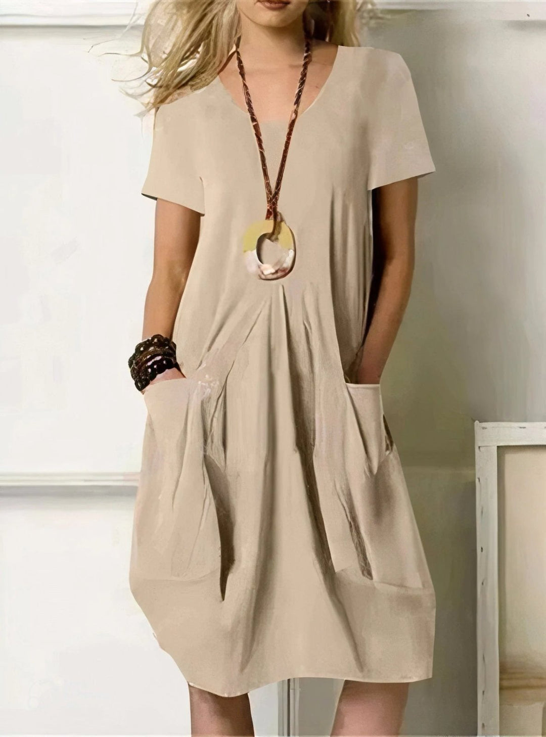 Leah™ | A-Line Round Neck Casual Dress