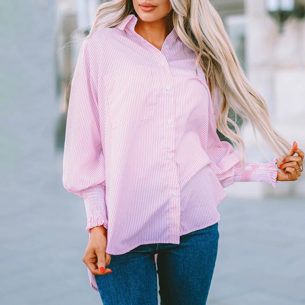 Makayla™ | Relaxed-Fit Striped Button-Up Shirt