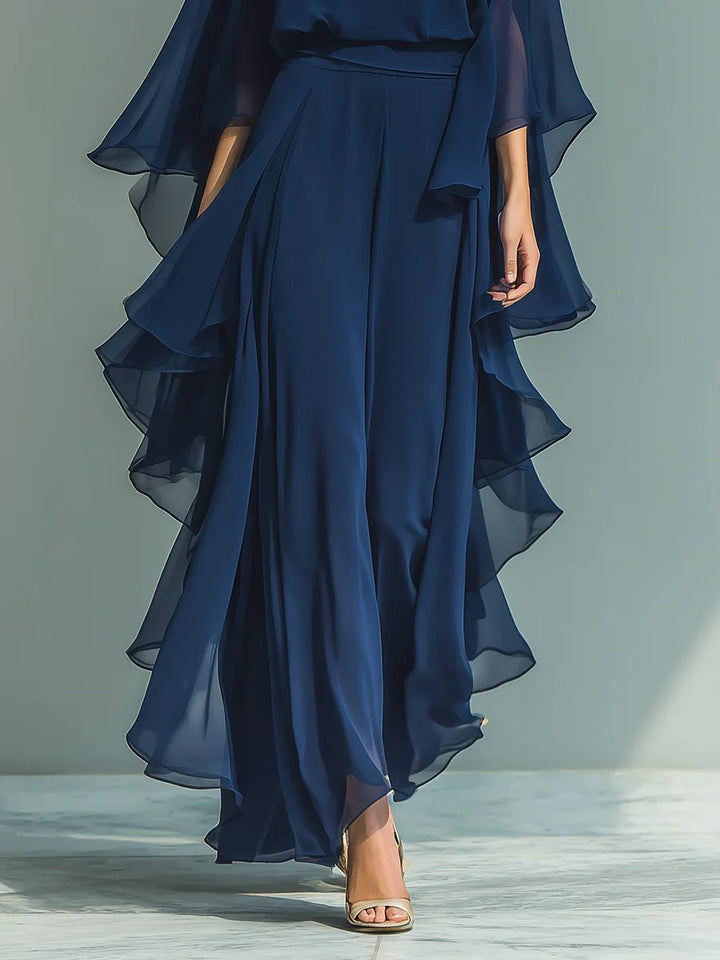 Evelyn™ | Bell Sleeve Ruffle Two Piece Set