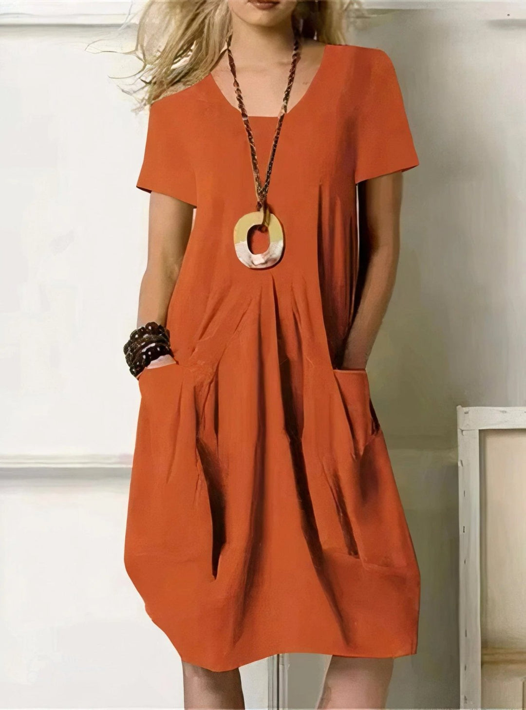 Leah™ | A-Line Round Neck Casual Dress