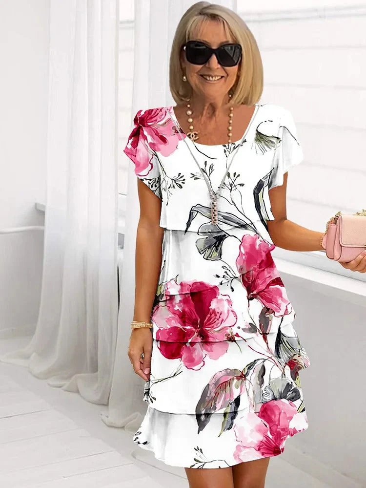 Sara™ | Floral Embroidered Flowing Midi Dress