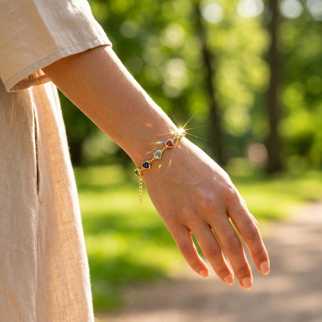Lilly™ | Heart-Shaped Colorful Chain Bracelet