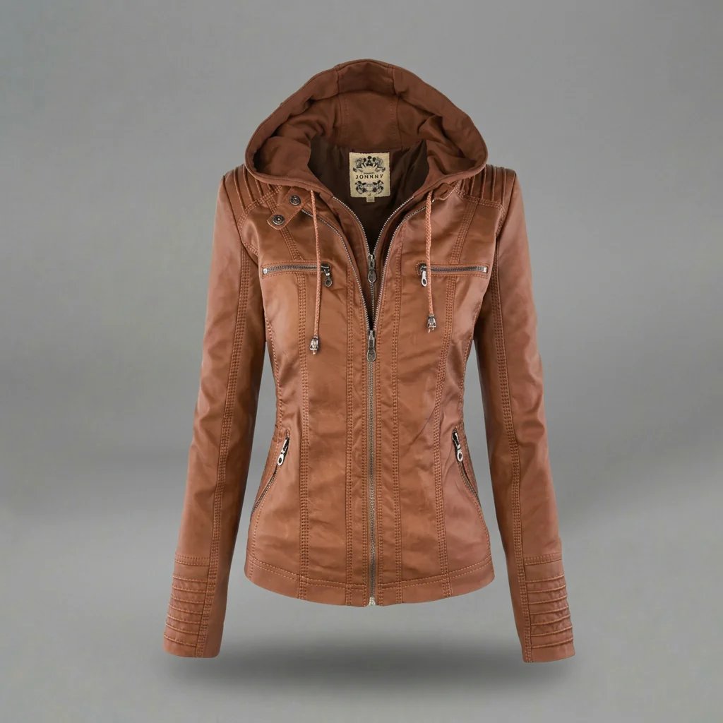 Brielle™ | Vegan Leather Fitted Spring Jacket