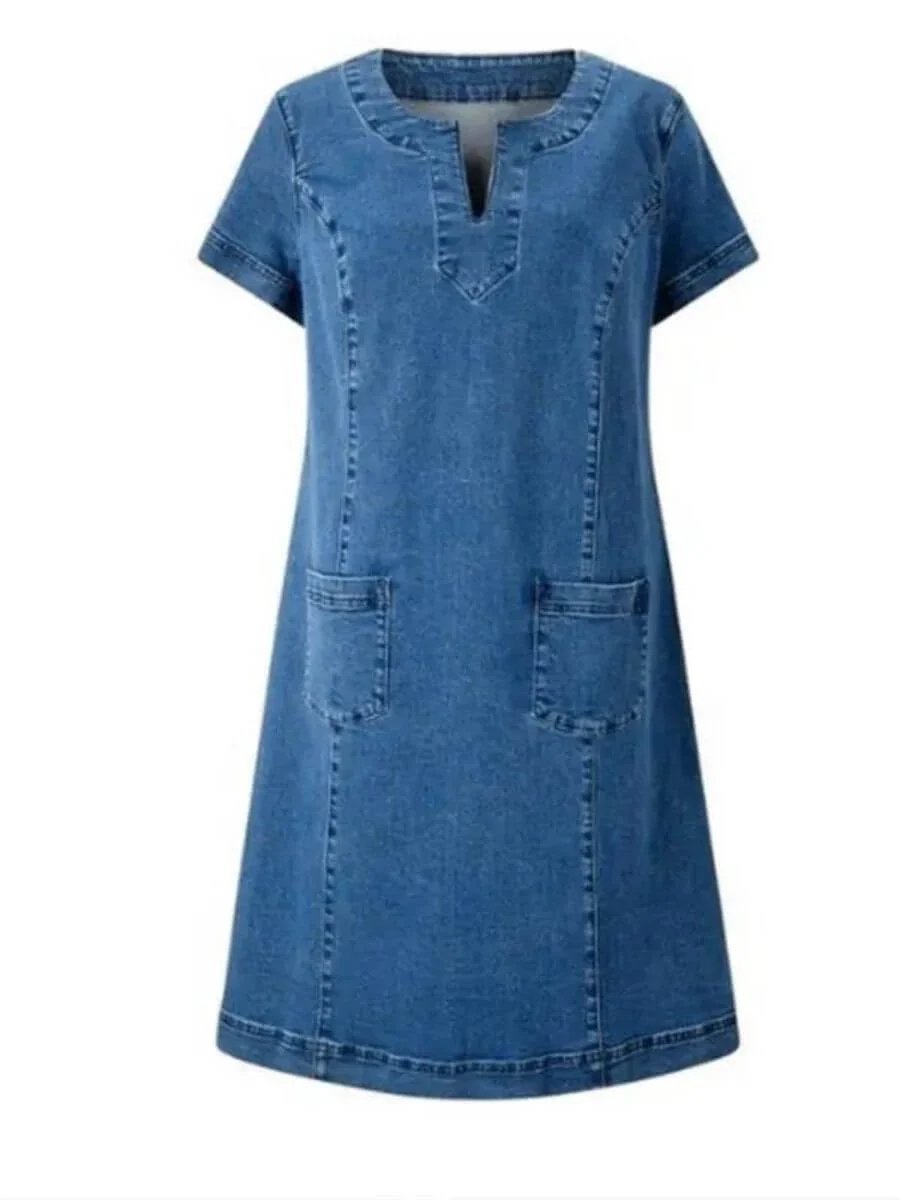 Naomi™ | V-Neck Denim Summer Dress
