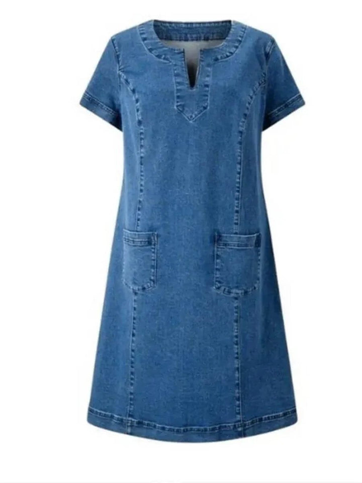 Naomi™ | V-Neck Denim Summer Dress