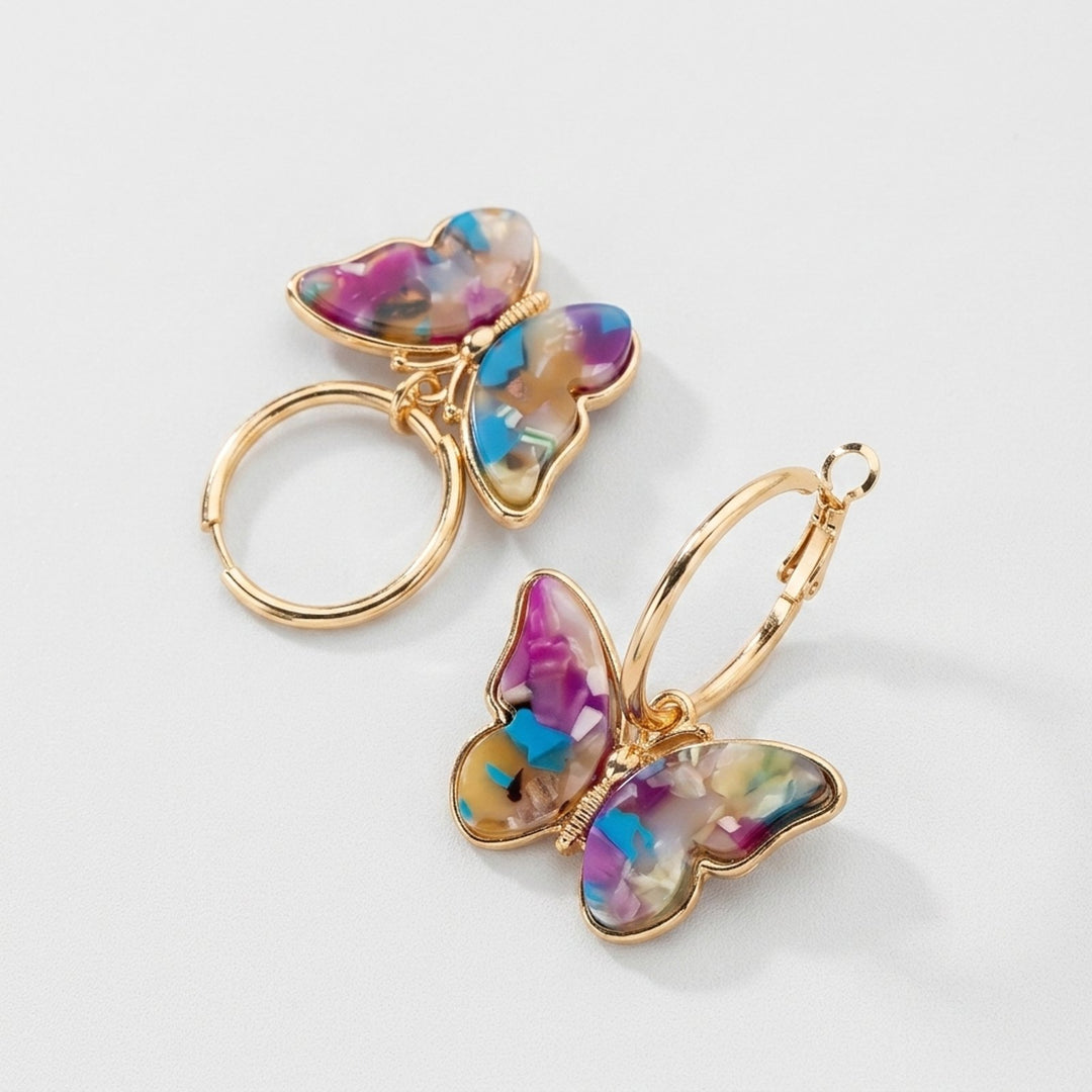 Valerie™ | Colorful Butterfly Hoop Earrings