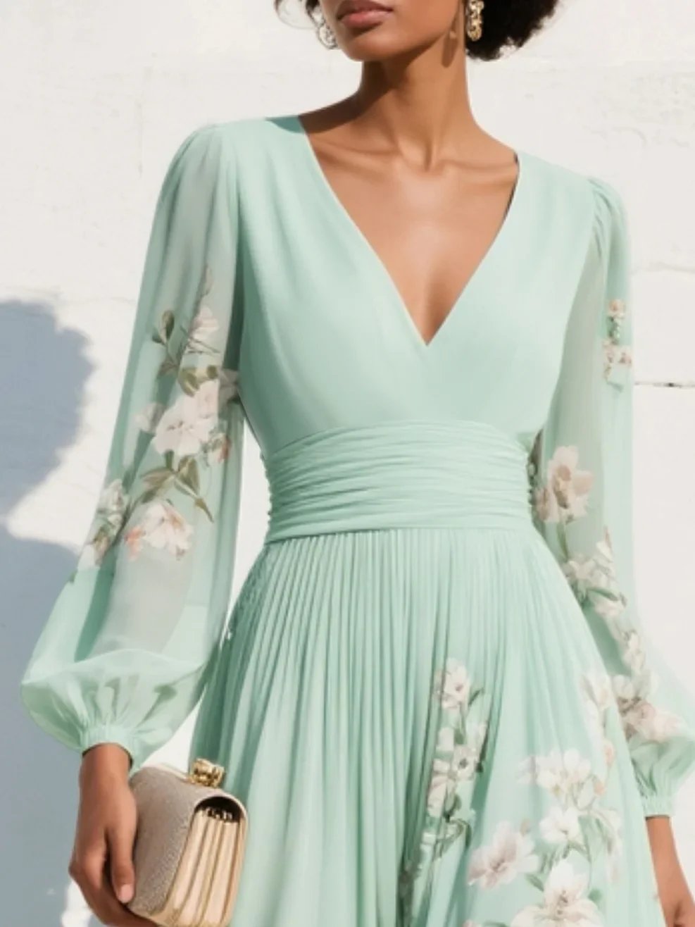 Margot™ | Floral Midi Dress with Defined Waist