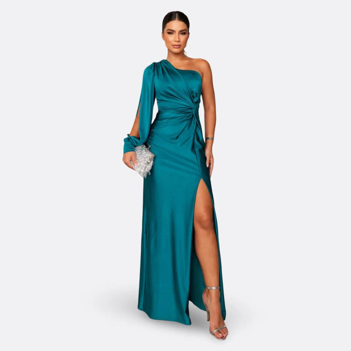 Daphne™ | One-Shoulder Maxi Dress with Twist Detail