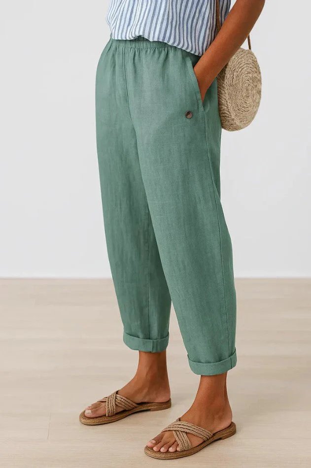 Aria™ | Elastic Waist Straight Leg Trousers