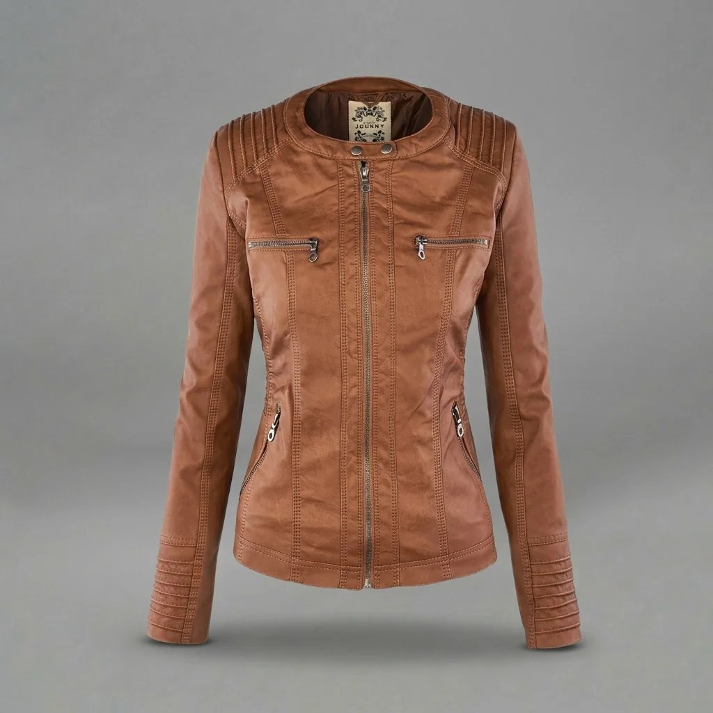 Brielle™ | Vegan Leather Fitted Spring Jacket