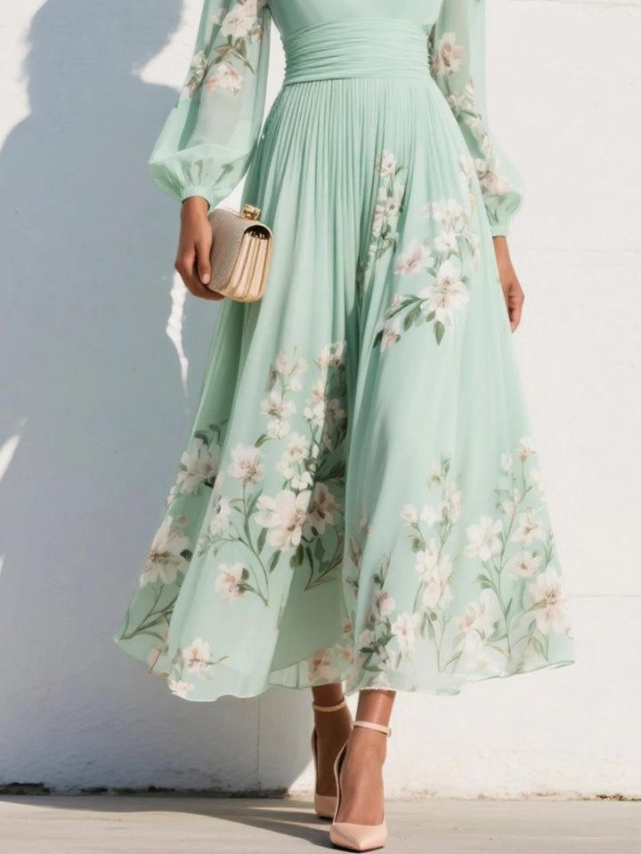 Margot™ | Floral Midi Dress with Defined Waist