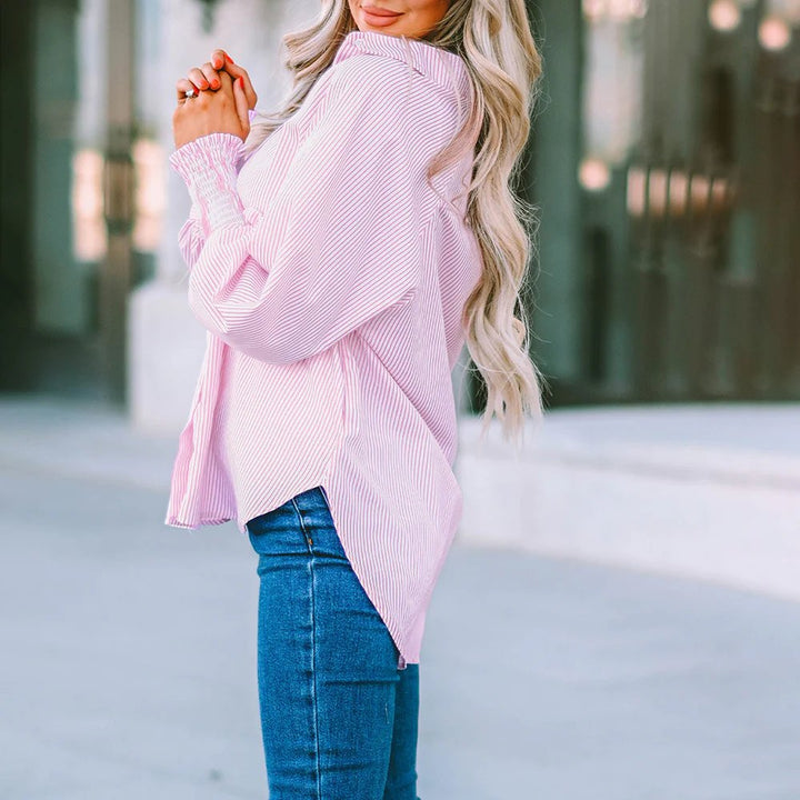 Makayla™ | Relaxed-Fit Striped Button-Up Shirt