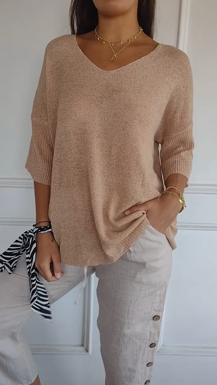 Sofia™ | V-Neck Knit Pullover Top