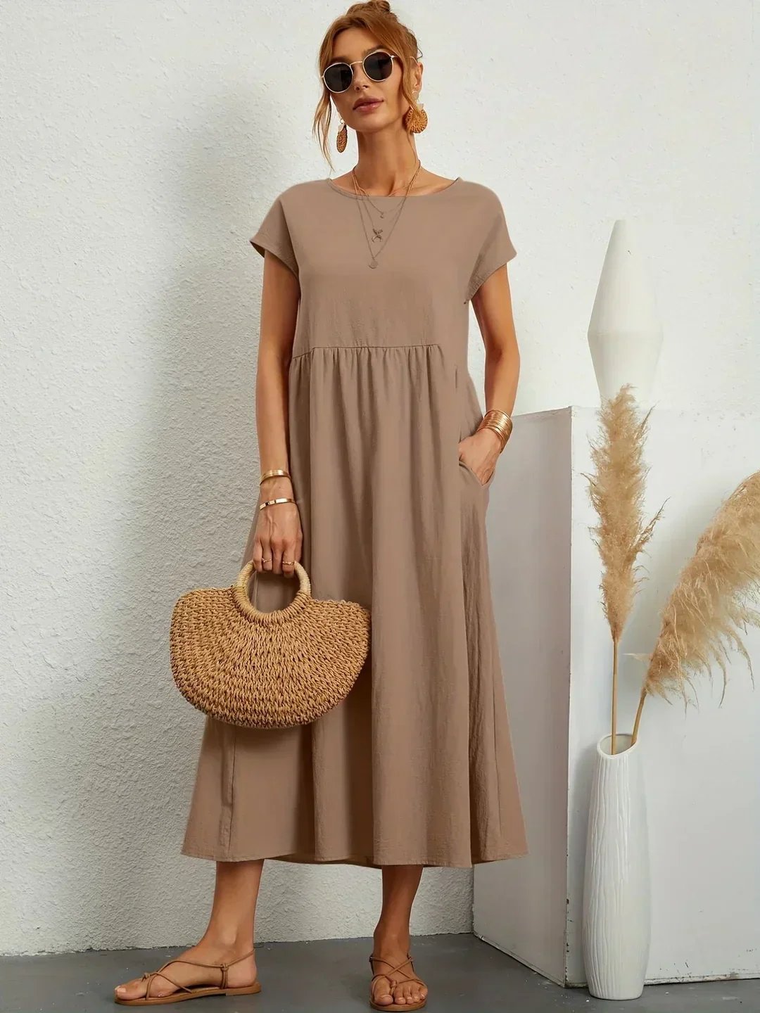 Stella™ | Elegant Fluid Midi Dress