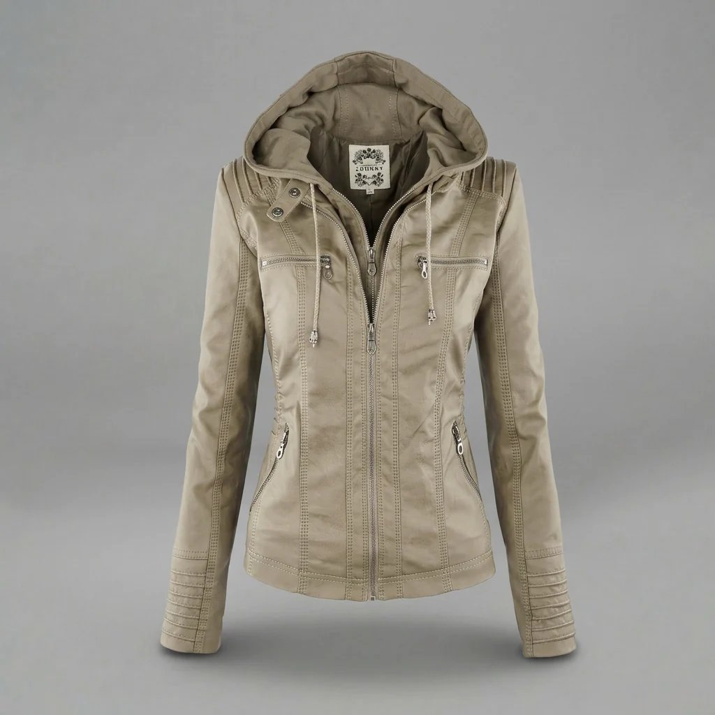 Brielle™ | Vegan Leather Fitted Spring Jacket
