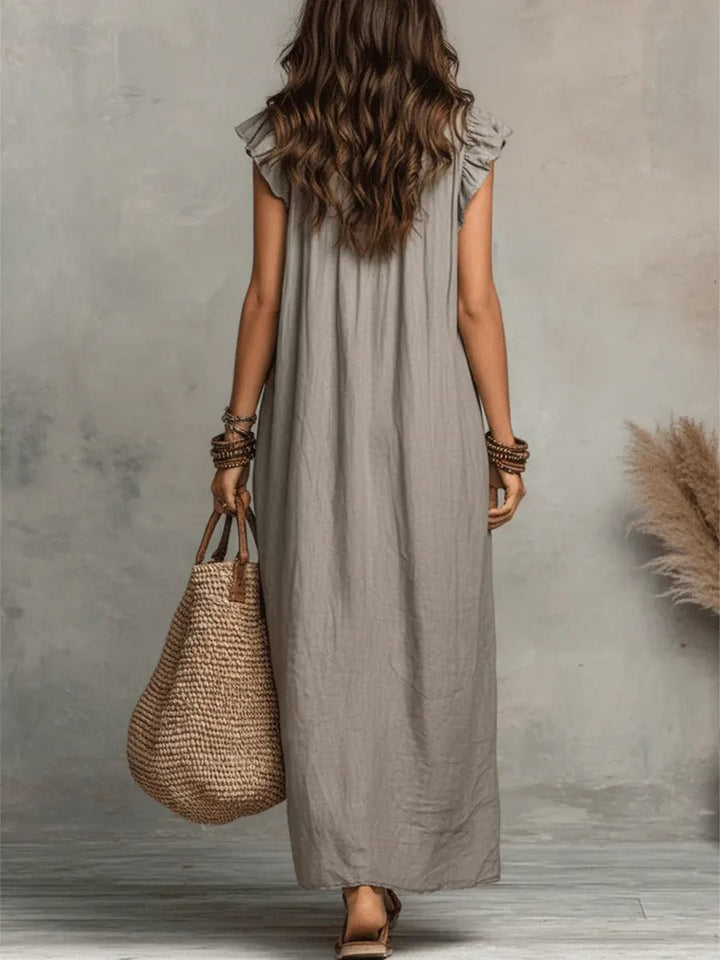Sage™ | Flowing Ruffle Detail Maxi Dress