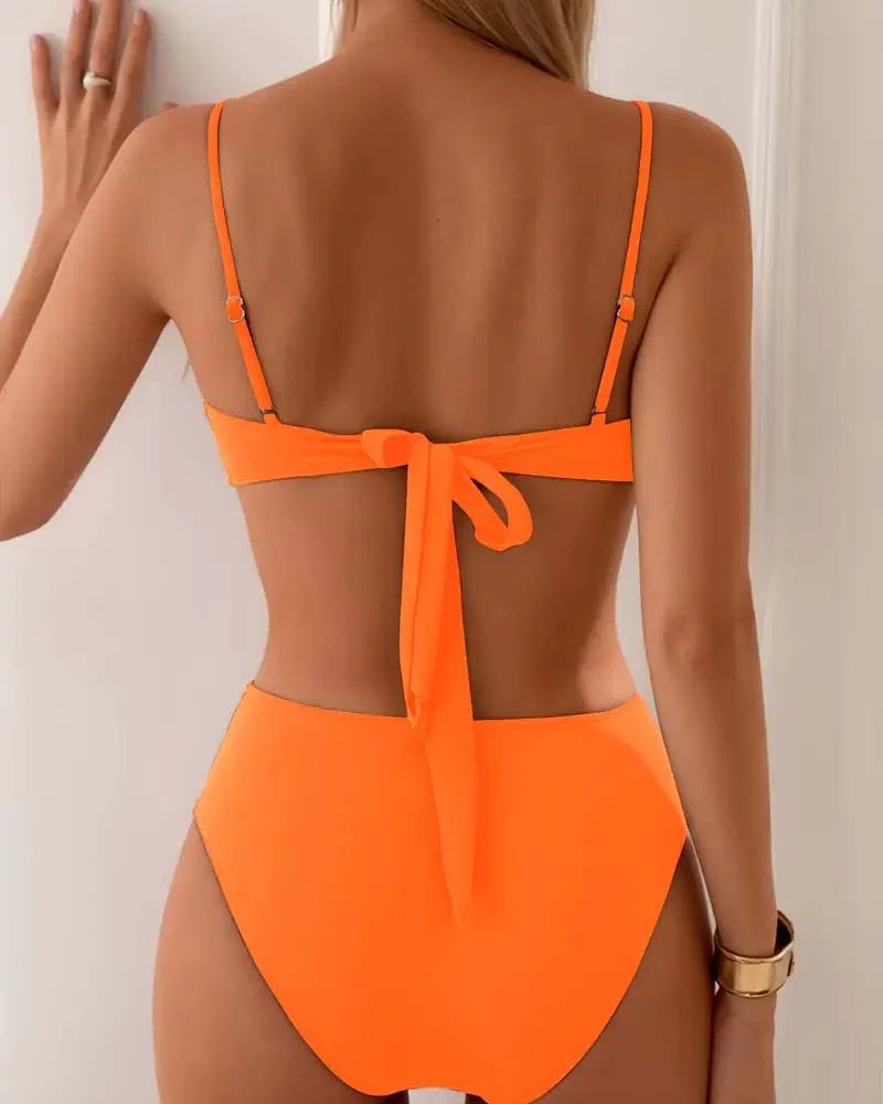 Nico™ | Pleated High Waisted Two Piece Bikini