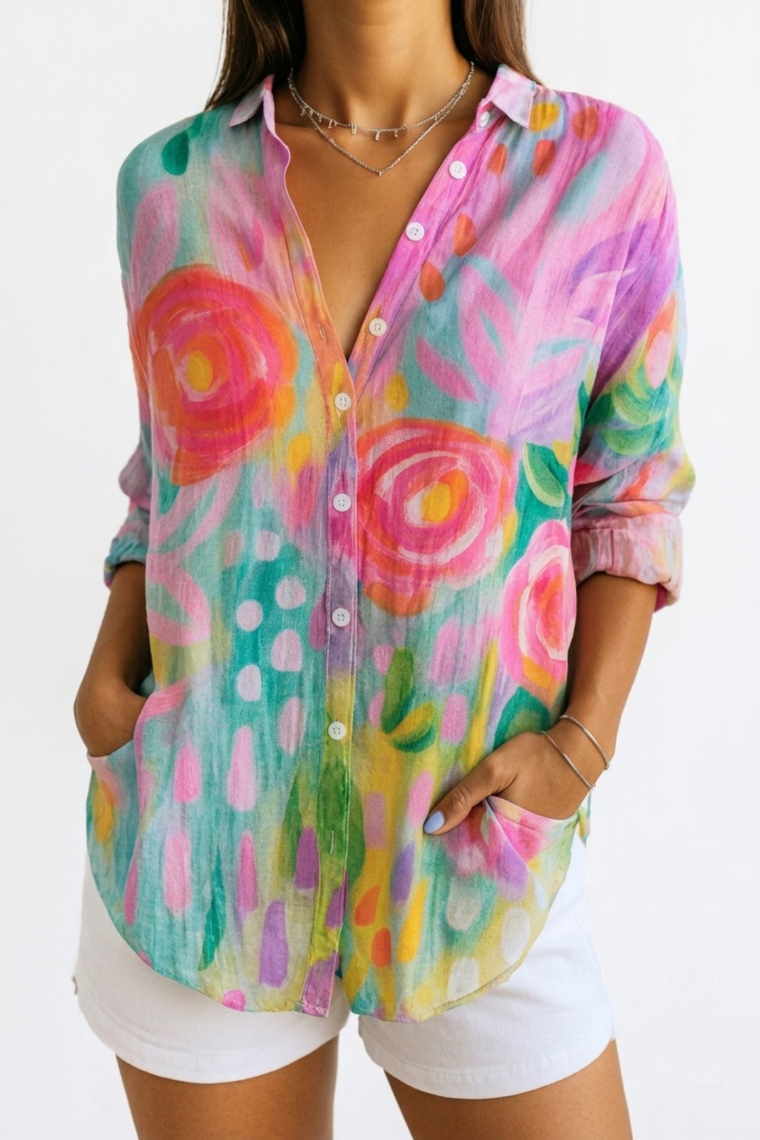 Thea™ | Fade-Resistant Patterned Blouse