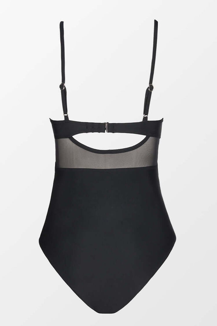 Arya™ | Sheer Panel Cross Front One Piece Swimsuit