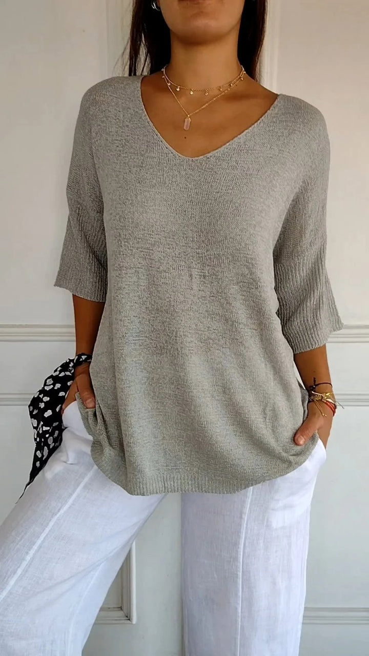 Sofia™ | V-Neck Knit Pullover Top
