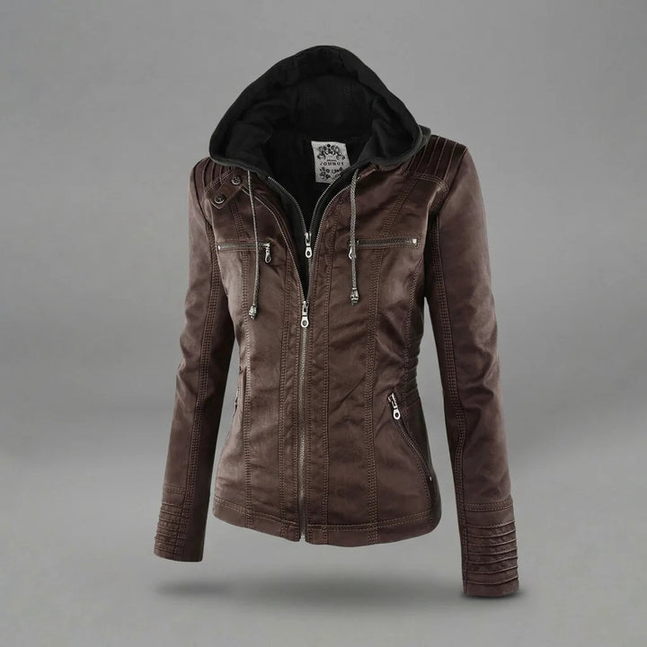 Brielle™ | Vegan Leather Fitted Spring Jacket