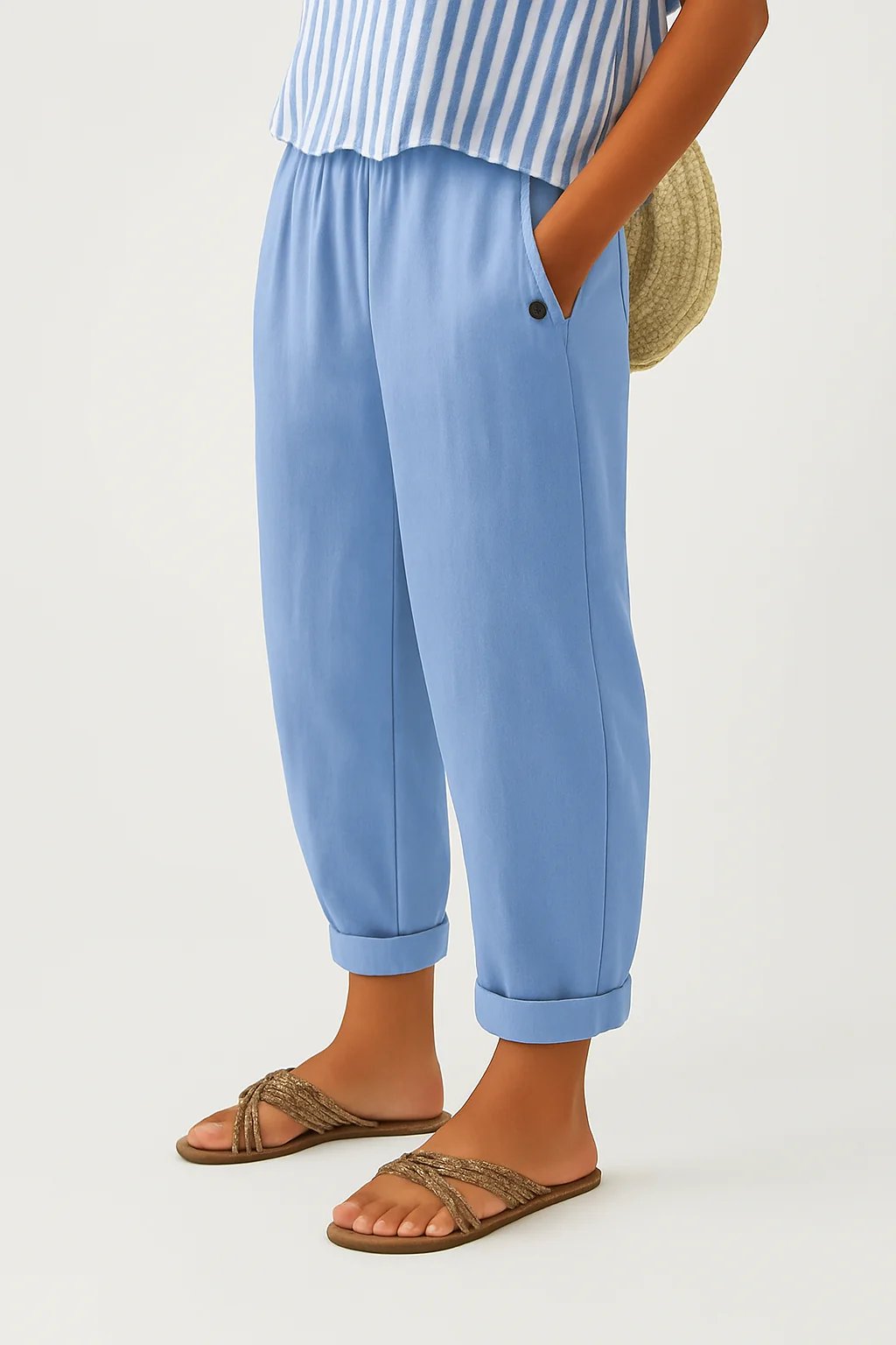 Aria™ | Elastic Waist Straight Leg Trousers