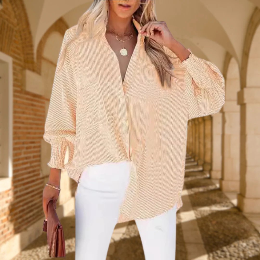 Makayla™ | Relaxed-Fit Striped Button-Up Shirt