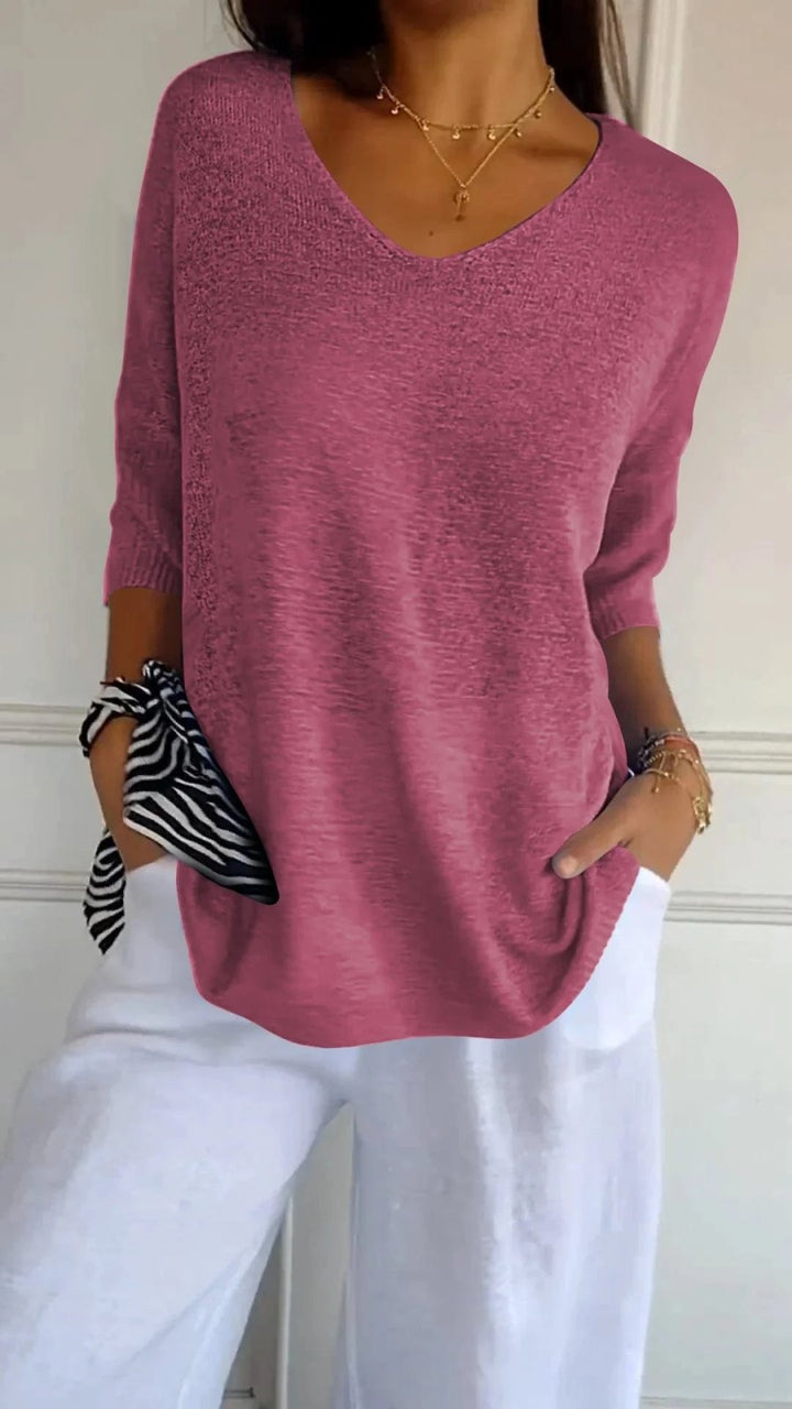 Sofia™ | V-Neck Knit Pullover Top