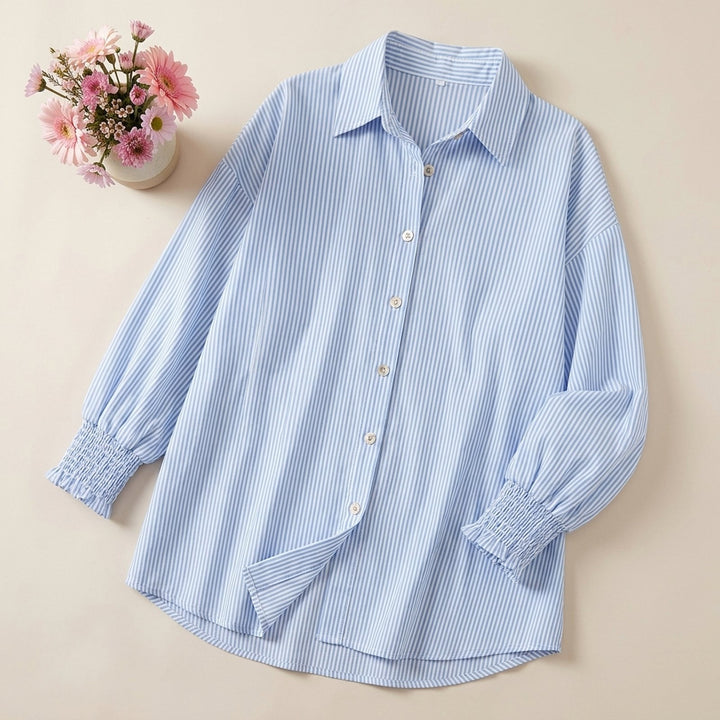 Makayla™ | Relaxed-Fit Striped Button-Up Shirt
